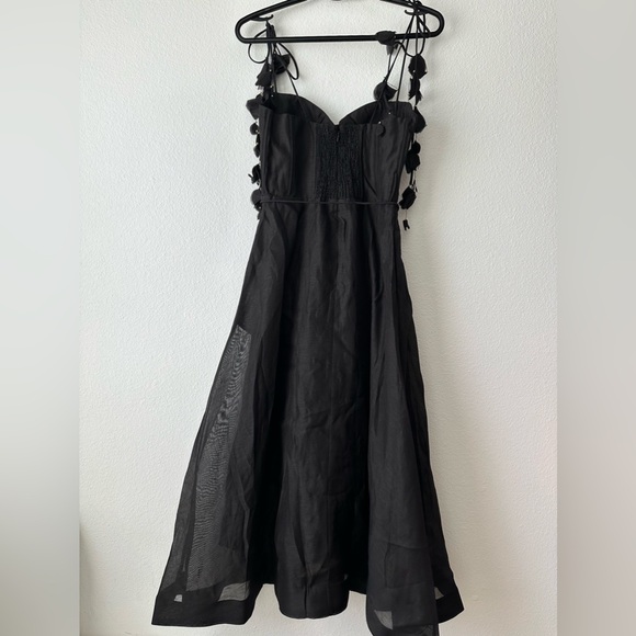 ZIMMERMANN NATURA BLACK CORSET MIDI DRESS - Picture 16 of 17